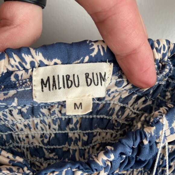 NWT Malibu Bum Blue & Cream Printed Crop Top & Maxi Skirt Two Piece Set - Picture 7 of 15